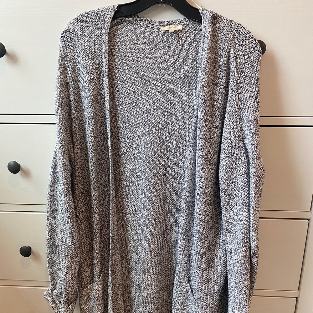 Mystree navy summer cardigan with fringe hem